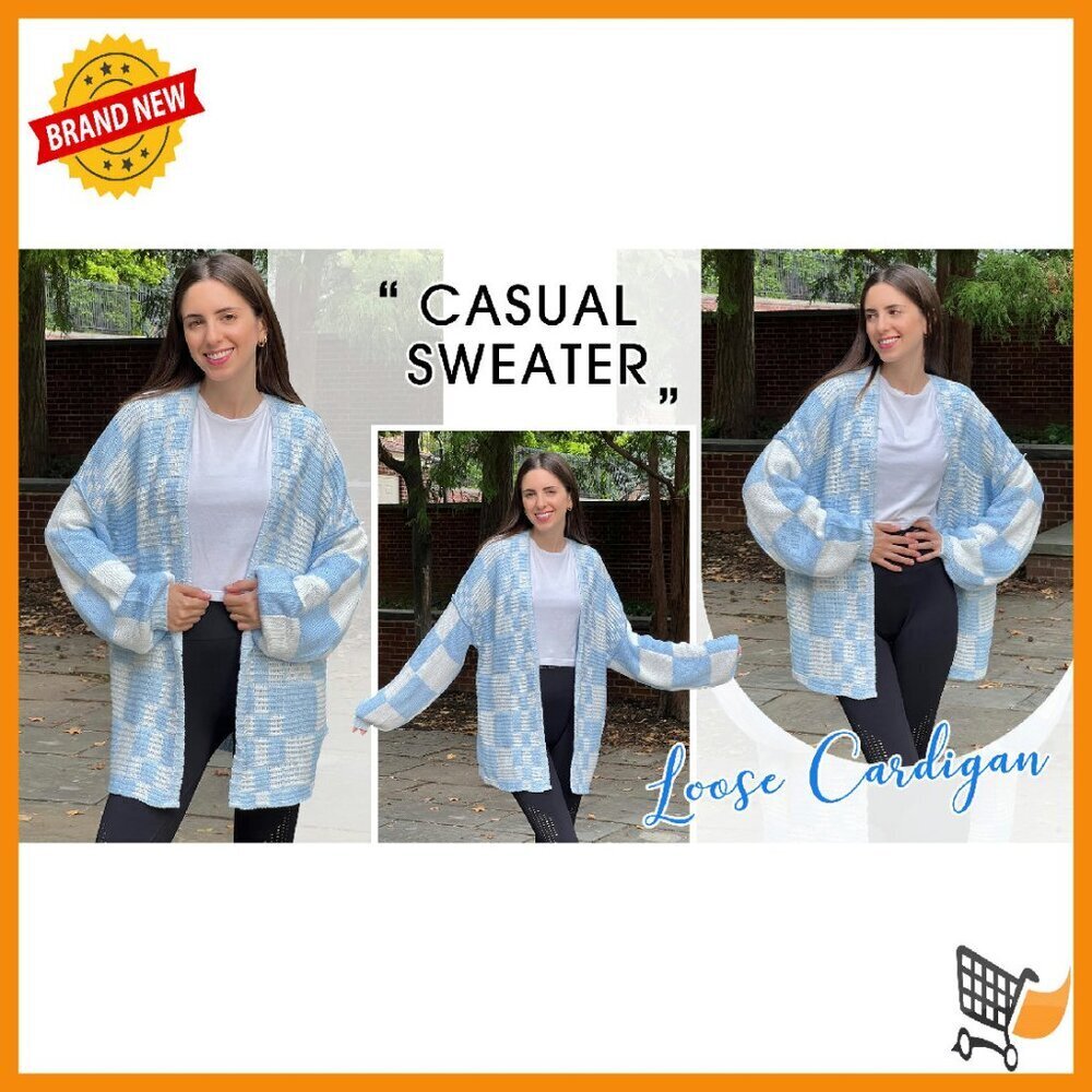 Chunky Knit Open Front Cardigan Sweater Women's Long Sleeve Cozy Fall - Picture 8 of 8